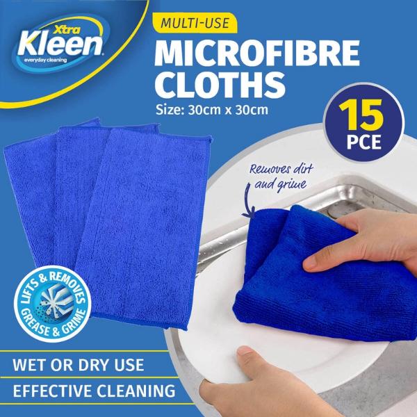 3 Pack Xtra Kleen Microfibre All Purpose Cleaning Cloth - 30cm x 30 - Image 7