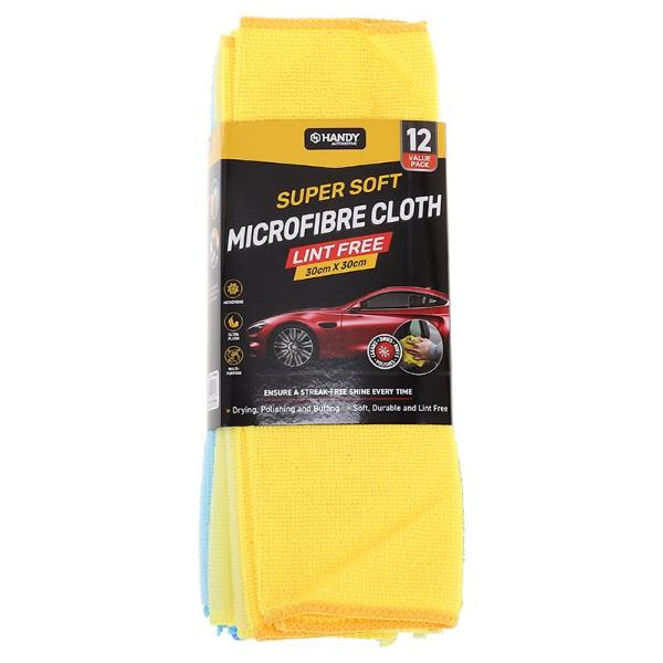 12 Pack Super Soft Microfibre Cloth - 30cm x 30cm - Image 4