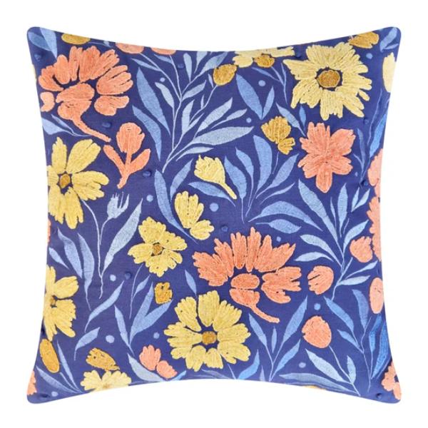 Navy & Dusty Blue Multi Millie Cushion - 50cm x 50cm