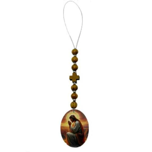 Oval Mdf Religious Car Or Hanging Charm With An Image