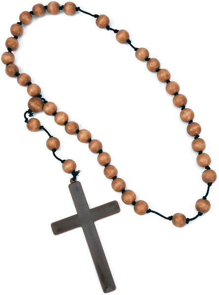 Monk Rosary Cross With Wooden Beads