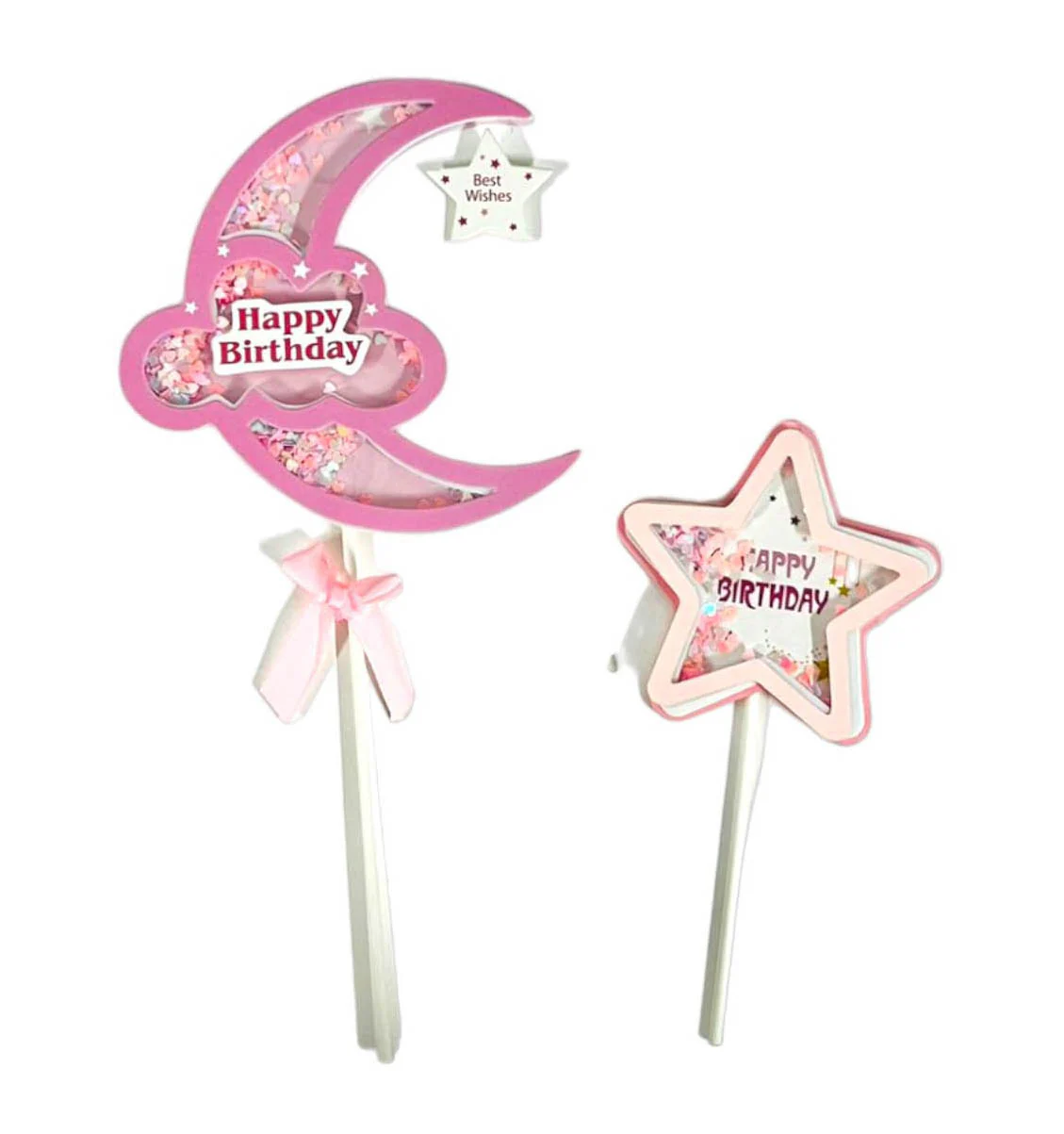 2 Pack Moon & Star Cake Topper - Image 2