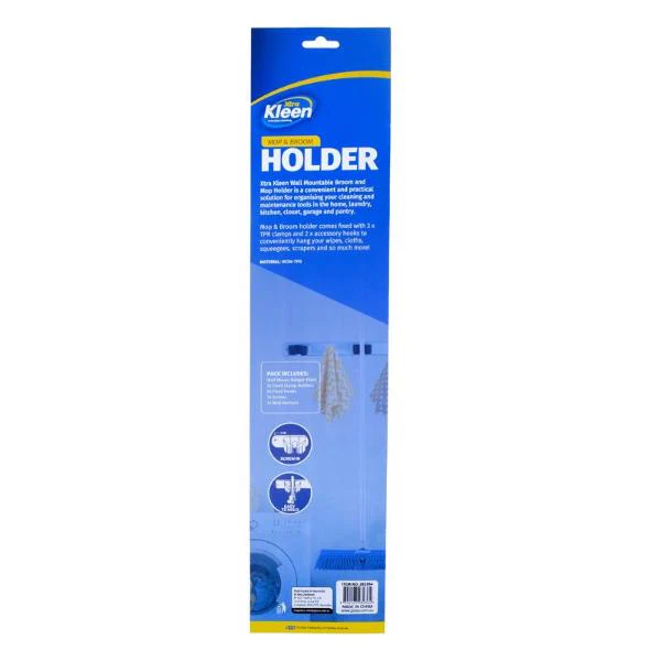 Mop & Broom Wall Mounted Holder With Hanger - Image 3