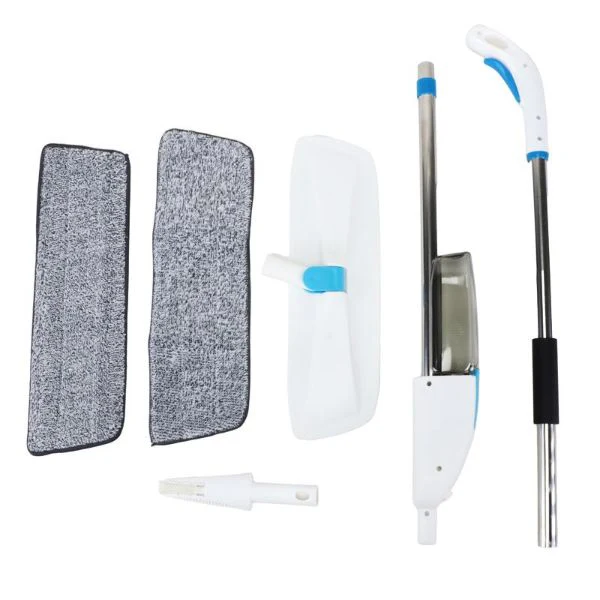 Deluxe Mop With Spray Function Built In Water Depot With 2 Microfibre Pads - 130cm - Image 2