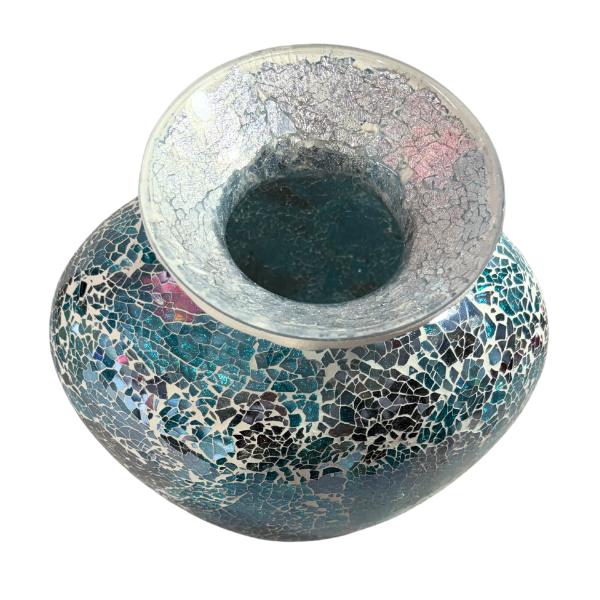 Blue Mosaic B Vase - 26cm x 23cm