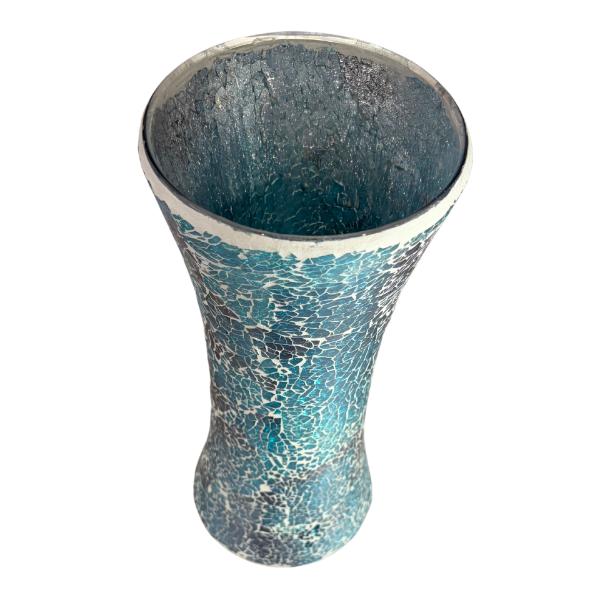 Blue Mosaic V Vase - 30cm