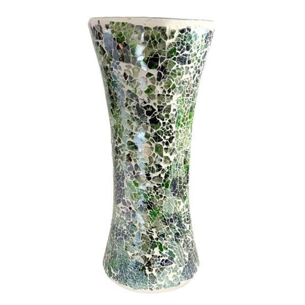 Green Mosaic V Vase - 30cm