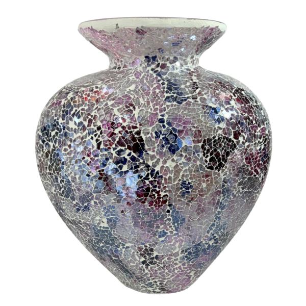 Pink & Purple Mosaic Vase - 26cm x 23cm