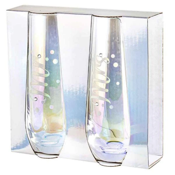 2 Pack Mr & Mrs Stemless Glass Set - 280ml - Image 2