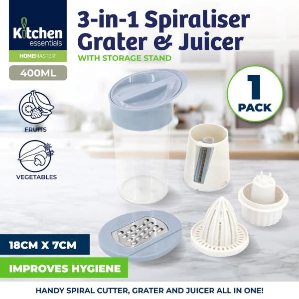 Multi-Function Kitchen Tool - Makes Spirals, Juices and Grates - 3in1 - Image 4
