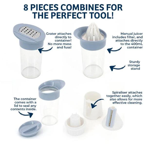 Multi-Function Kitchen Tool - Makes Spirals, Juices and Grates - 3in1 - Image 5