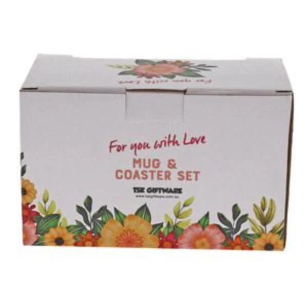 2 Pack Mum Tropic Floral Mug Coaster Set - 250ml - Image 5