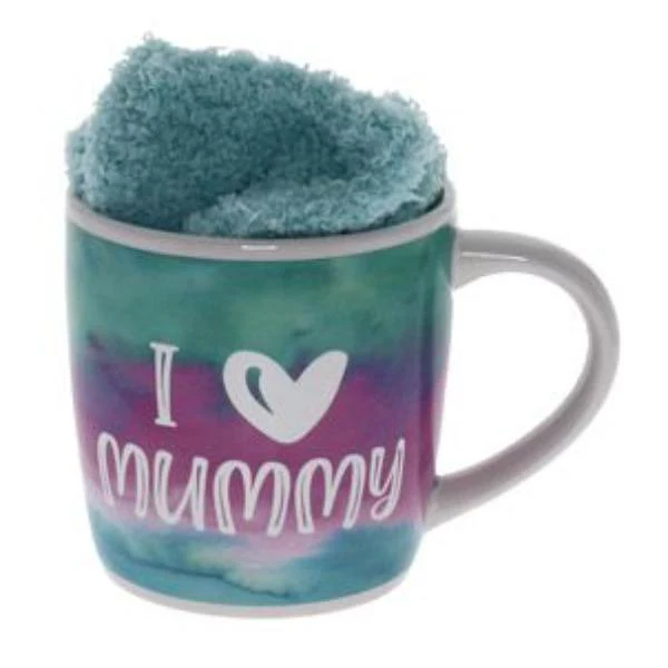 Ceramic Mummys Relaxing Coffee Mug With Fluffy Socks - 250ml