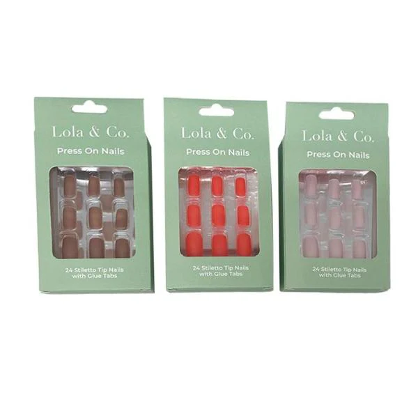 24 Pack Square Press On Nails