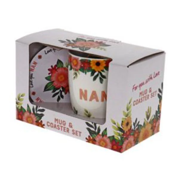 2 Pack Nan Tropic Floral Mug Coaster Set - 250ml - Image 4