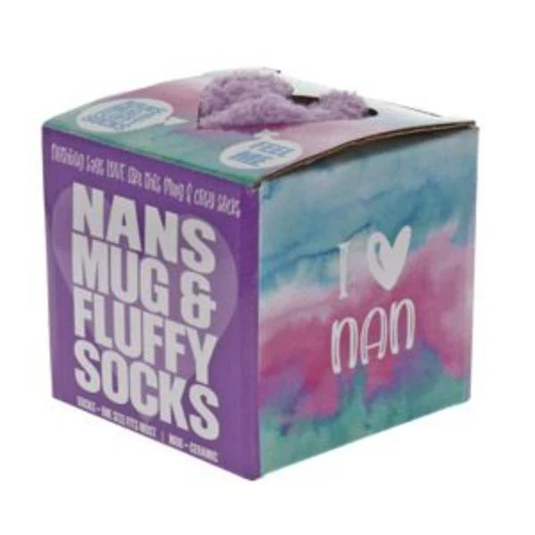 Ceramic Nans Relaxing Coffee Mug With Fluffy Socks - 250ml - Image 3