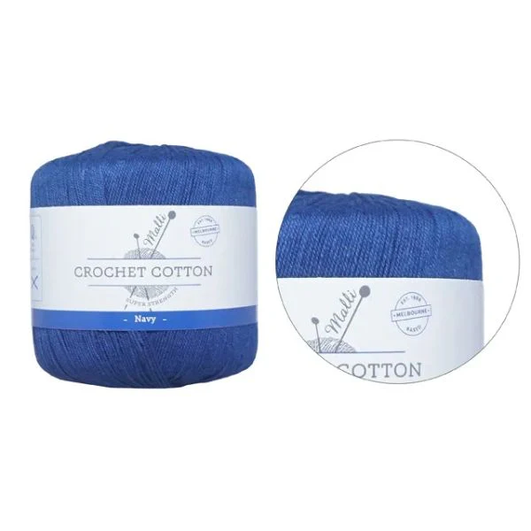 Navy Super Strength Crochet Cotton Yarn - 50g