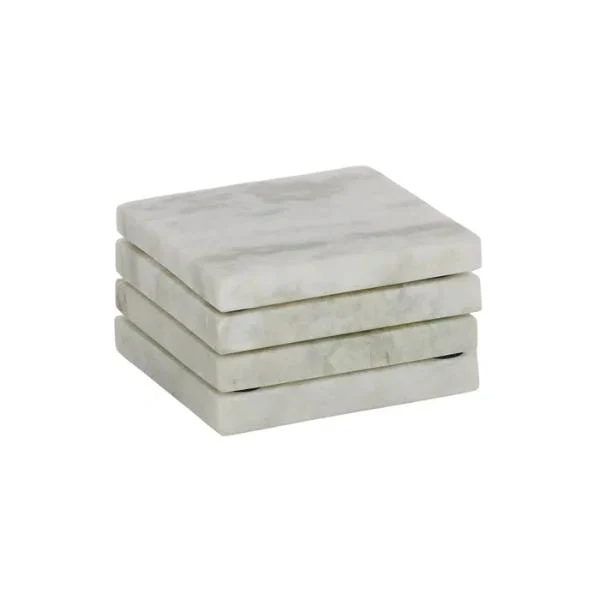 4 Pack Square Marble Coaster - 10cm