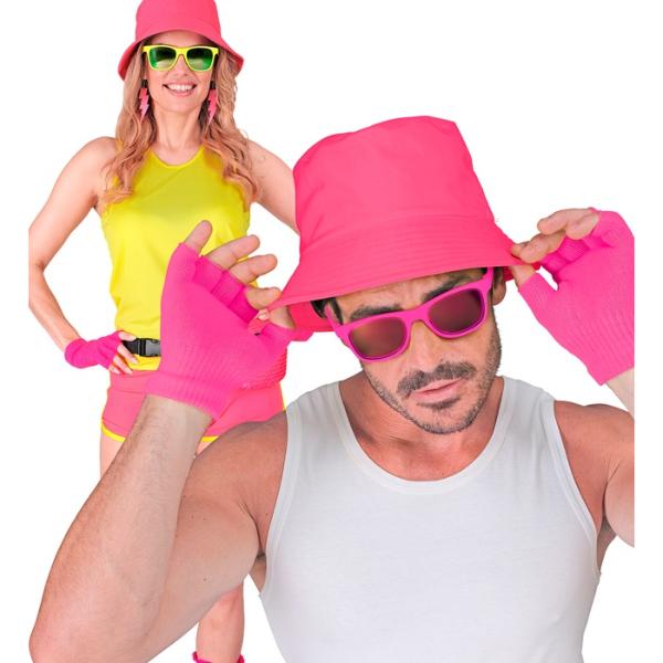 Neon Pink Fingerless Gloves - Image 3