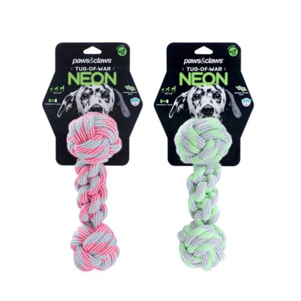 Neon Tug Of War Dumbell Tugger Toy - 25cm x 8cm x 1.5cm