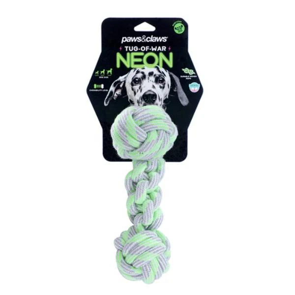 Neon Tug Of War Dumbell Tugger Toy - 25cm x 8cm x 1.5cm - Image 5