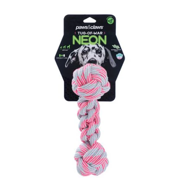 Neon Tug Of War Dumbell Tugger Toy - 25cm x 8cm x 1.5cm - Image 6