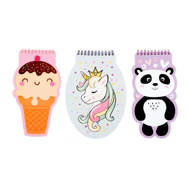 Spiral Kids Shaped Card Cover Printed Notebook