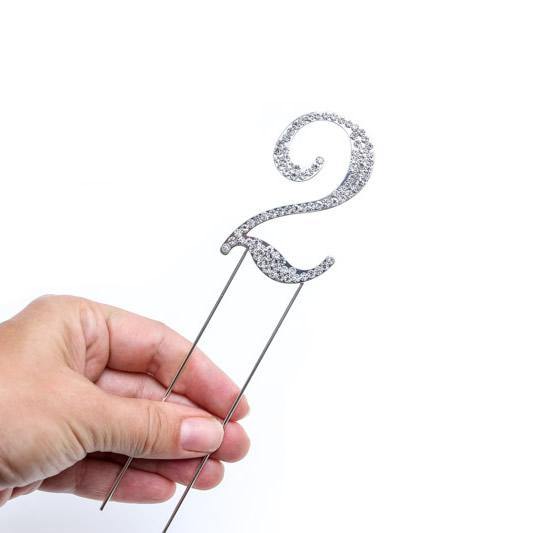 Number 2 Diamante Cake Topper - 7.5cm