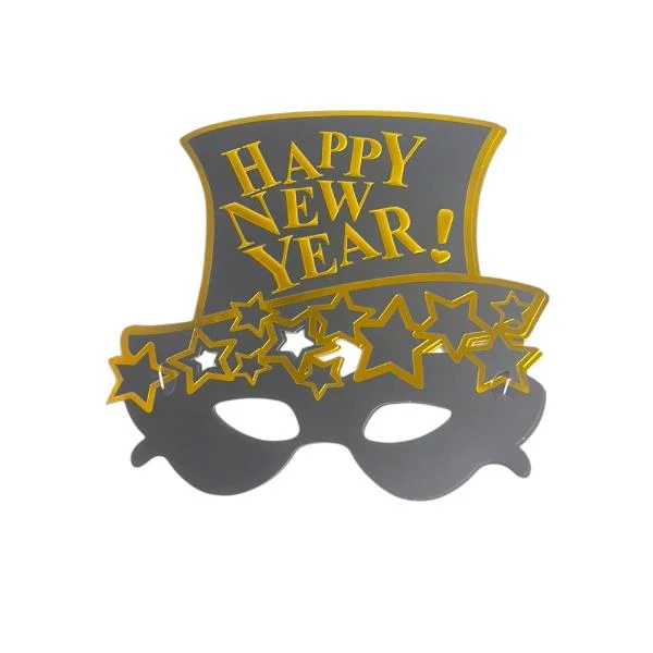 2 Pack Gold Or Silver Large NYE Mask - Image 2
