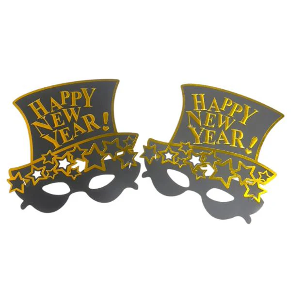 2 Pack Gold Or Silver Large NYE Mask - Image 3