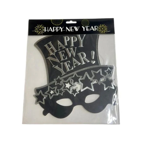 2 Pack Gold Or Silver Large NYE Mask - Image 4
