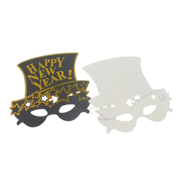 2 Pack Gold Or Silver Large NYE Mask - Image 5