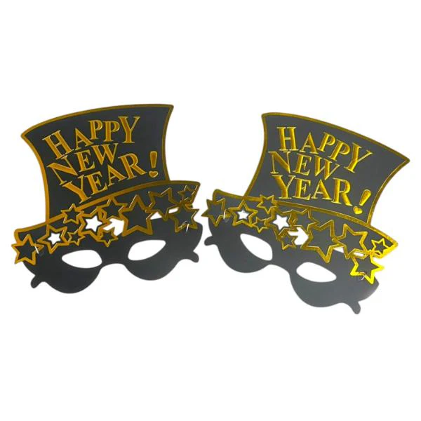 2 Pack Gold Or Silver Large NYE Mask - Image 6