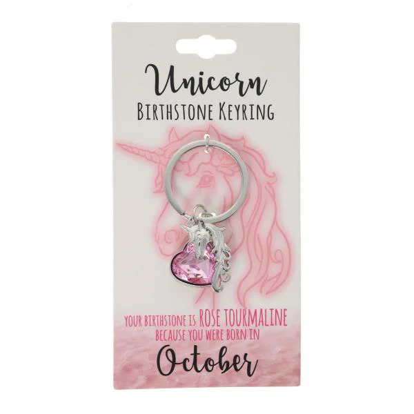 October Unicorn Birthstone Keyring