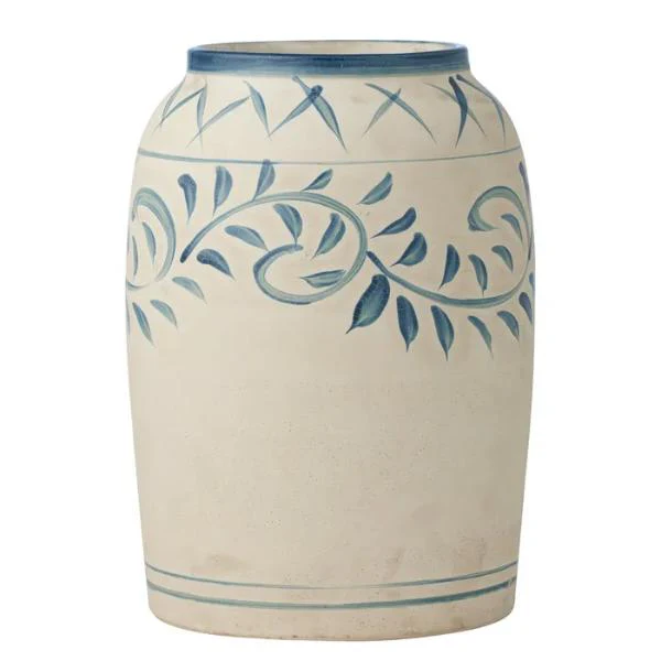 Omeo Ivory & Steel Ceramic Vase - 21cm x 28.5cm