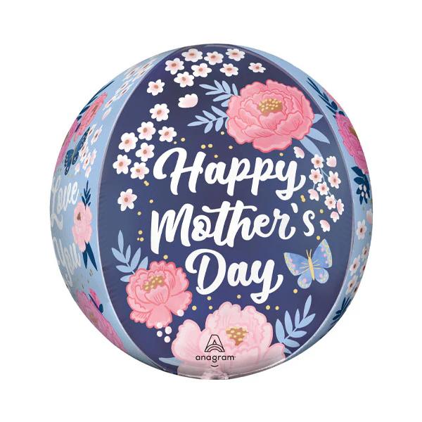 Happy Mothers Day Peony Garden Orbz Balloon - 40cm
