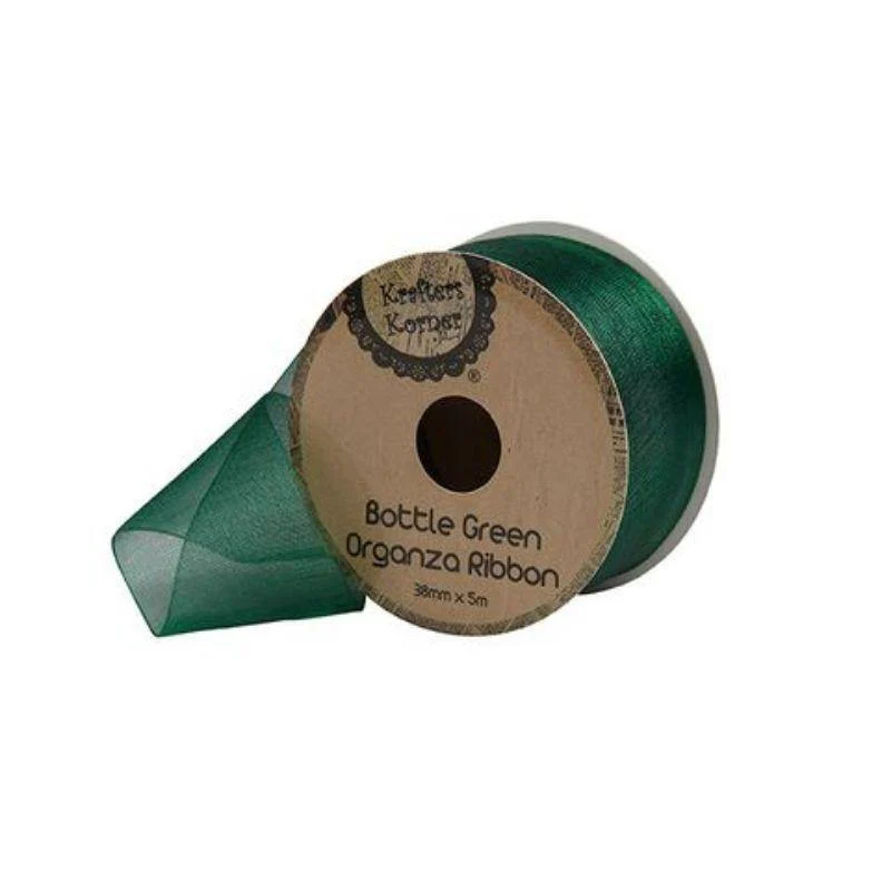 Organza Dark Green Ribbon - 38mm x 5m