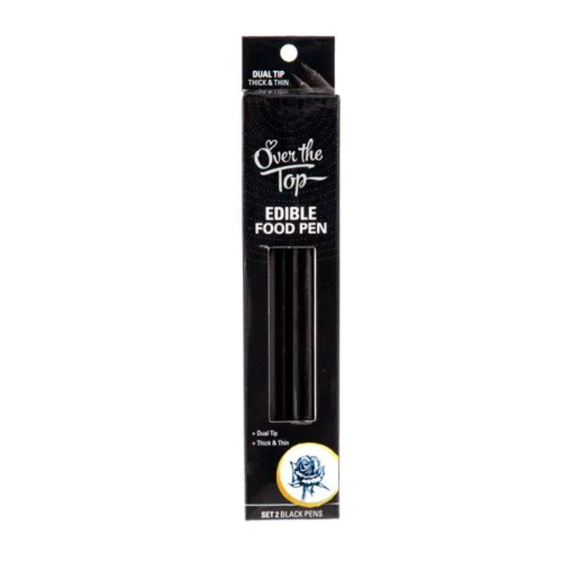 Over the Top 2 Pack Dual Tip Black Gourmet Food Pens