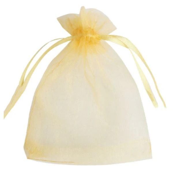 10 Pack Light Gold Organza Bag - 13cm x 18cm