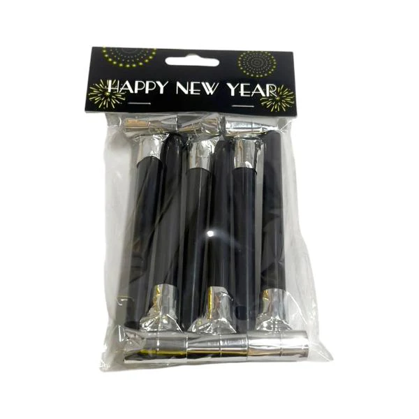 6 Pack Gold Or Silver Party Blowers - Image 3