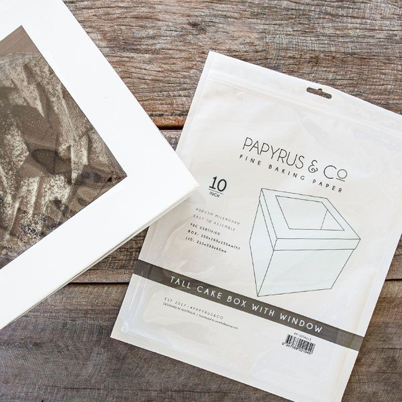 Papyrus Tall Cake Box with Window - 24.6cm x 24.6cm x 25cm