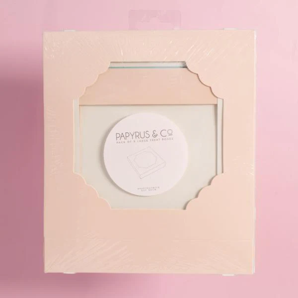 5 Pack Large Pastel Pink Papyrus Scalloped Treat Box - Image 5