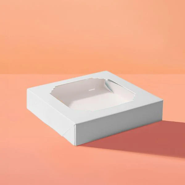5 Pack Large White Papyrus Scalloped Treat Box