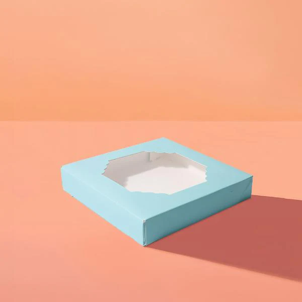 5 Pack Medium Pastel Blue Papyrus Scalloped Treat Box