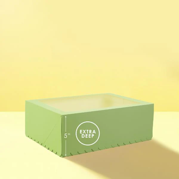 Pastel Green 12 Holes Papyrus Scalloped Tall Cupcake Box - Image 2
