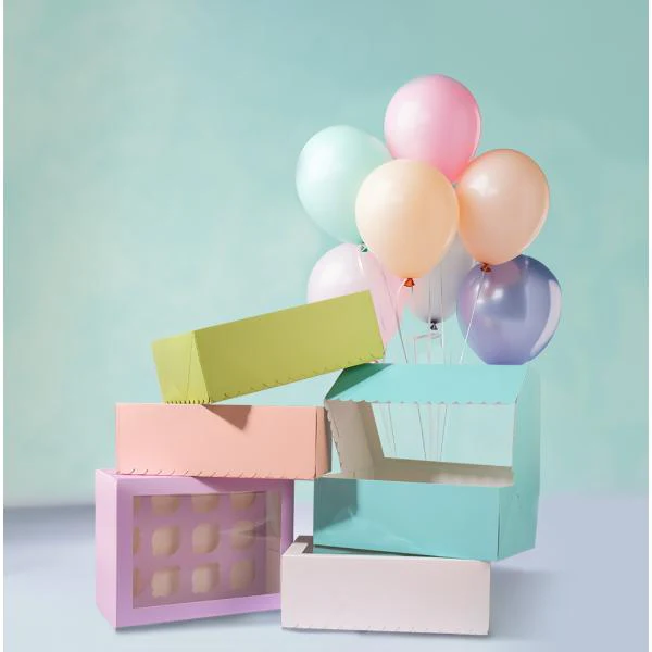 Pastel Pink 12 Holes Papyrus Scalloped Tall Cupcake Box - Image 2