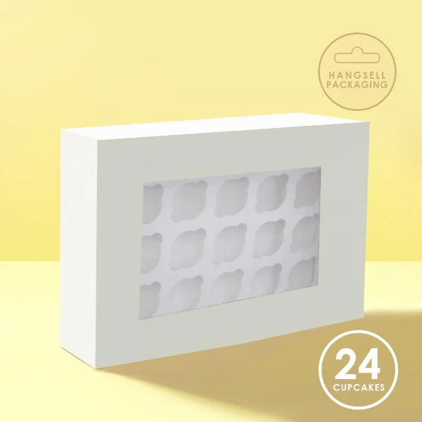 White 24 Papyrus Tall Cupcake Box