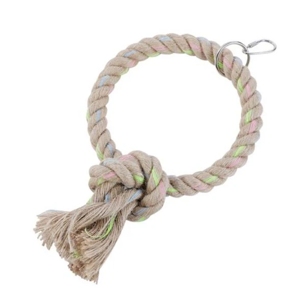 Small Parrot Jute Ring Toy - 16cm - Image 3