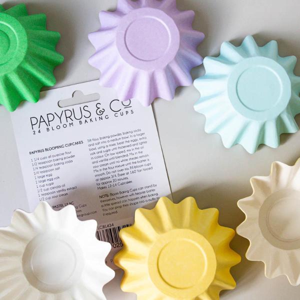 24 Pack Pastel Blue Bloom Baking Cups - 4.4cm x 3cm - Image 4