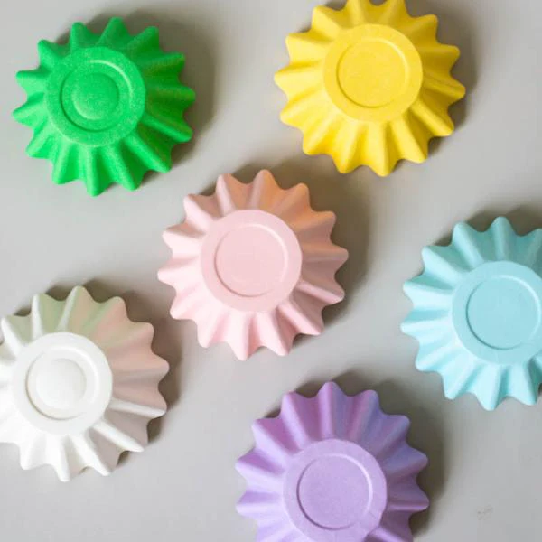 24 Pack Pastel Blue Bloom Baking Cups - 4.4cm x 3cm - Image 5
